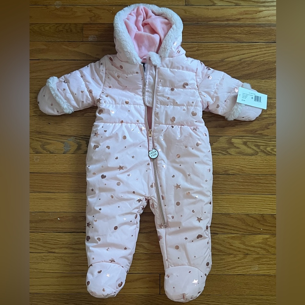 Rothschild Pink Starry Snowsuit 12 months